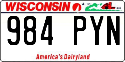 WI license plate 984PYN