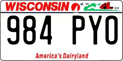 WI license plate 984PYO