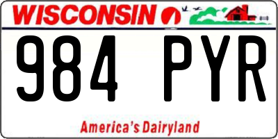 WI license plate 984PYR
