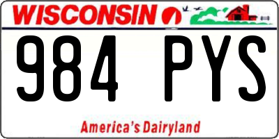 WI license plate 984PYS