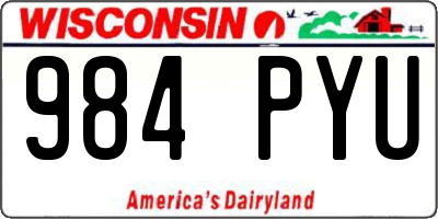 WI license plate 984PYU