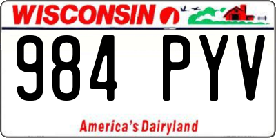 WI license plate 984PYV