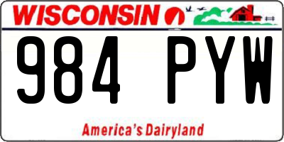 WI license plate 984PYW