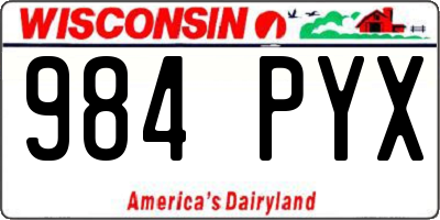 WI license plate 984PYX
