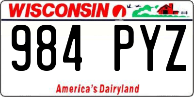 WI license plate 984PYZ