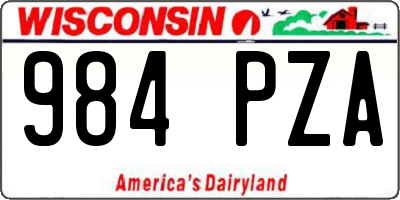 WI license plate 984PZA