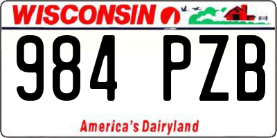 WI license plate 984PZB