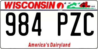 WI license plate 984PZC