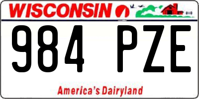 WI license plate 984PZE