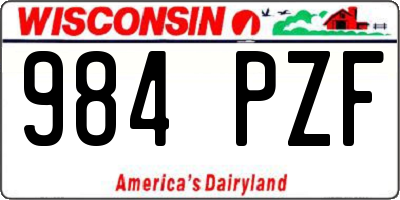 WI license plate 984PZF