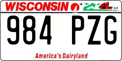 WI license plate 984PZG