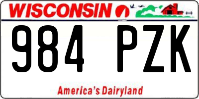 WI license plate 984PZK
