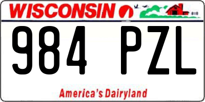 WI license plate 984PZL