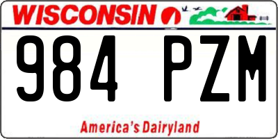 WI license plate 984PZM