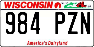 WI license plate 984PZN