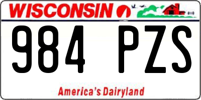 WI license plate 984PZS