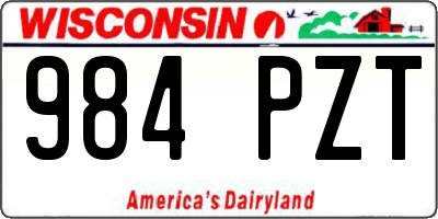 WI license plate 984PZT