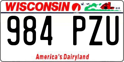 WI license plate 984PZU