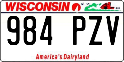 WI license plate 984PZV