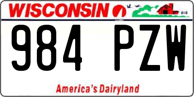 WI license plate 984PZW