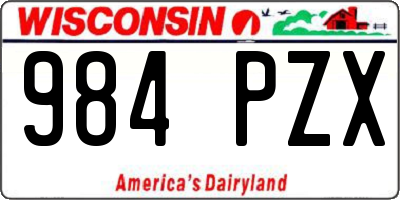 WI license plate 984PZX