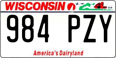 WI license plate 984PZY