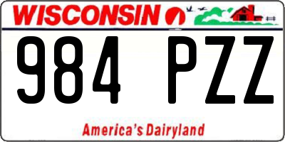 WI license plate 984PZZ