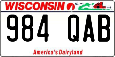 WI license plate 984QAB