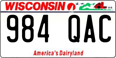 WI license plate 984QAC