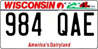 WI license plate 984QAE