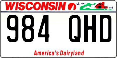 WI license plate 984QHD
