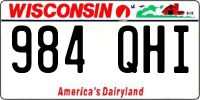 WI license plate 984QHI