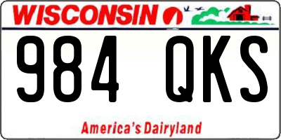 WI license plate 984QKS