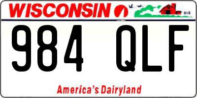 WI license plate 984QLF