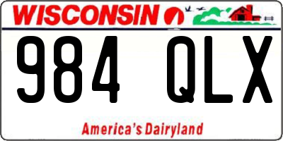 WI license plate 984QLX