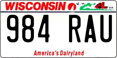 WI license plate 984RAU