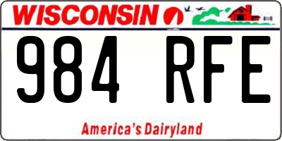 WI license plate 984RFE