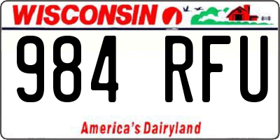 WI license plate 984RFU
