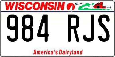 WI license plate 984RJS