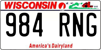 WI license plate 984RNG