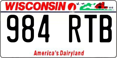 WI license plate 984RTB