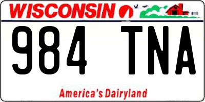 WI license plate 984TNA