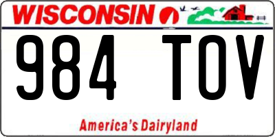 WI license plate 984TOV
