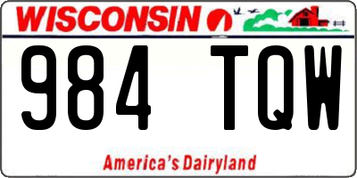 WI license plate 984TQW