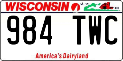 WI license plate 984TWC
