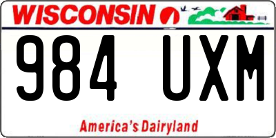 WI license plate 984UXM