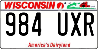 WI license plate 984UXR