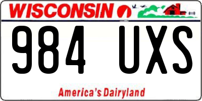 WI license plate 984UXS