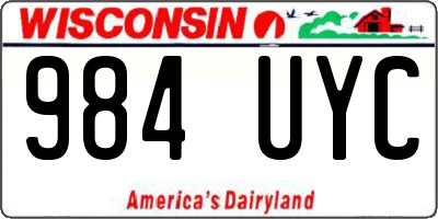 WI license plate 984UYC