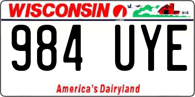 WI license plate 984UYE